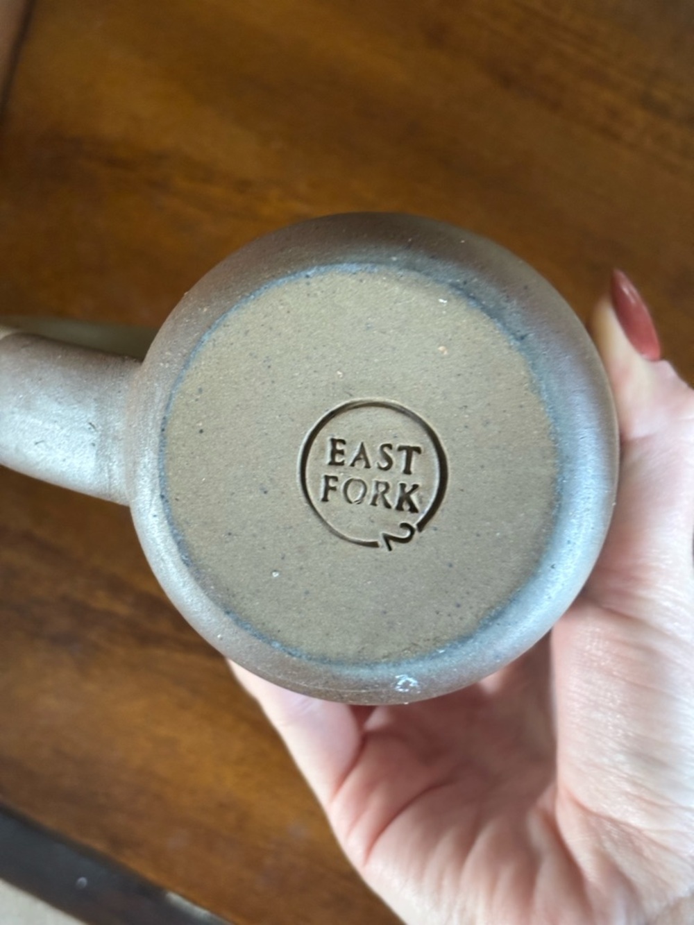 Ceramic Two-Tone Beige and Brown Coffee Mug - Picture 2 of 2